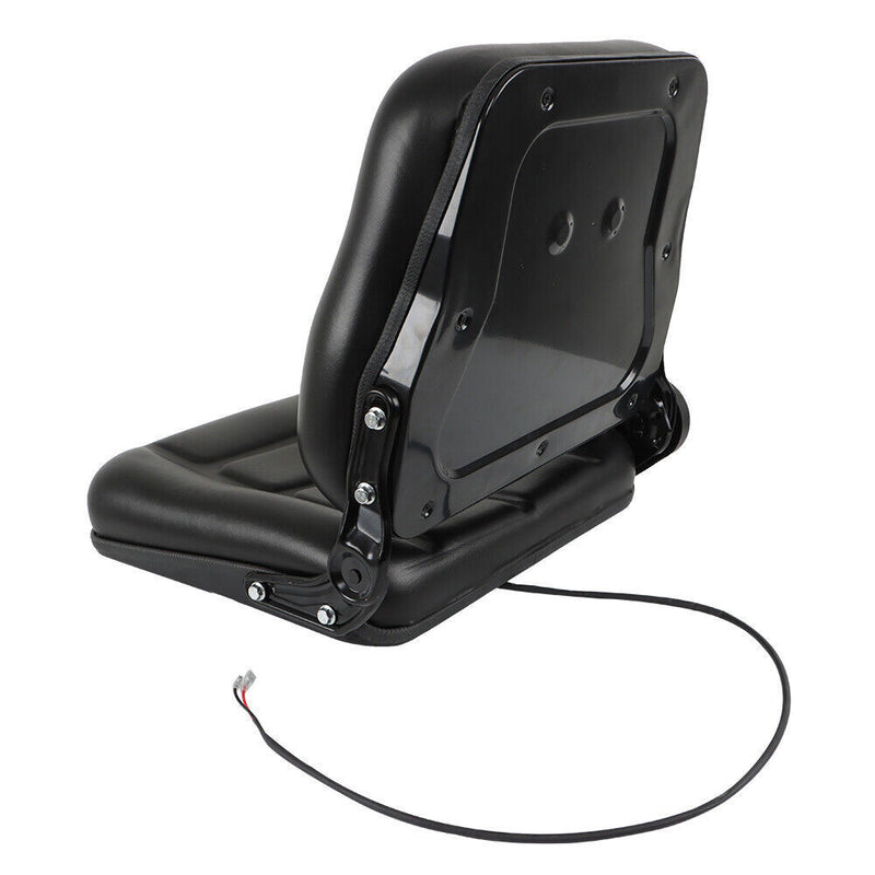 DURAFORCE Forklift Seat Fold Down Tractor Seat with Adjustable Angle Back Universal