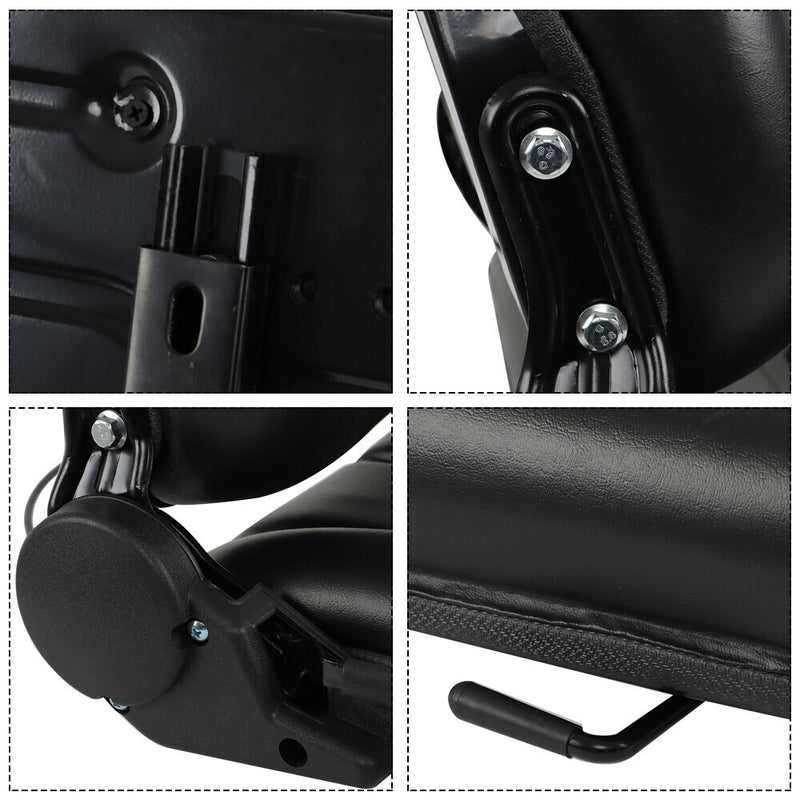 DURAFORCE Forklift Seat Fold Down Tractor Seat with Adjustable Angle Back Universal