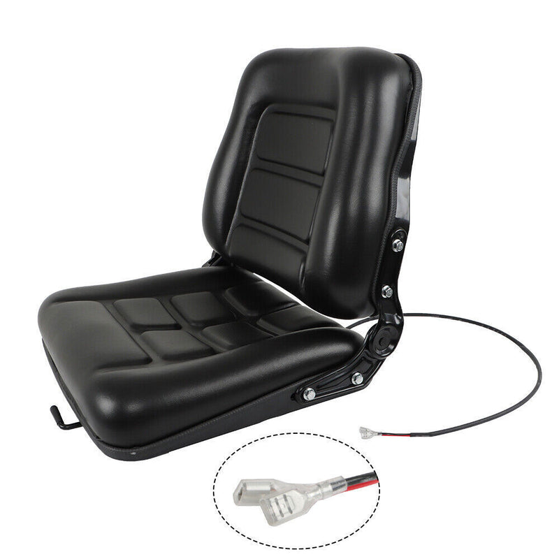 DURAFORCE Forklift Seat Fold Down Tractor Seat with Adjustable Angle Back Universal