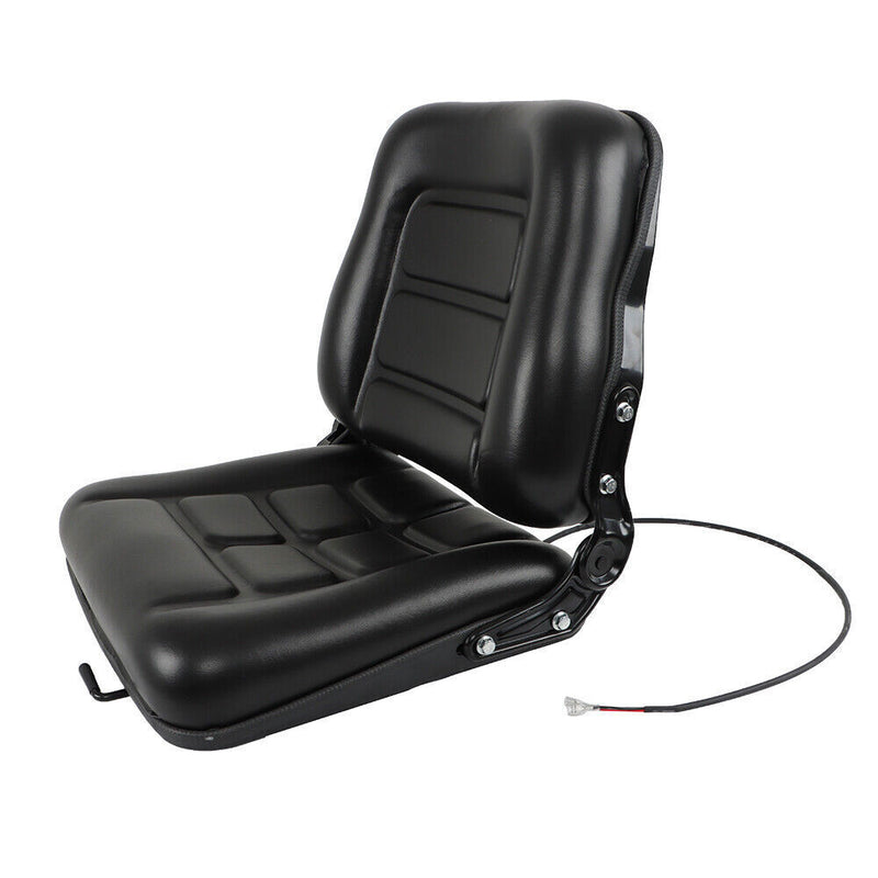 DURAFORCE Forklift Seat Fold Down Tractor Seat with Adjustable Angle Back Universal