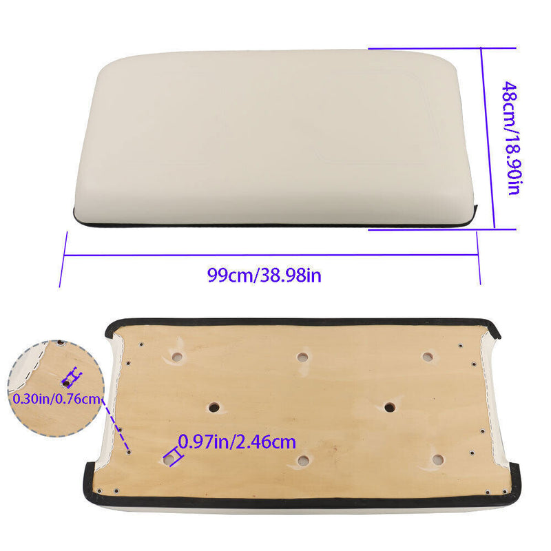 DURAFORCE Seat Bottom Cushion Assembly 1979-2000.5 For Club Car DS Golf Cart Leather White