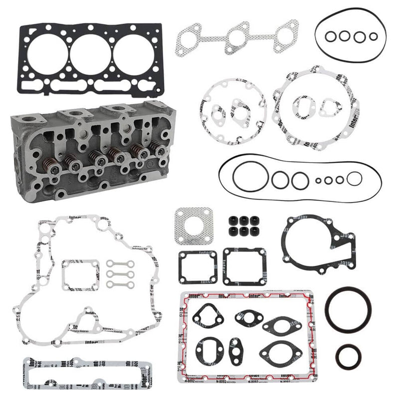 DURAFORCE Complete Cylinder Head w/ Valves Gasket Kit For Kubota D1305 B26 FZ2400 RTV1100