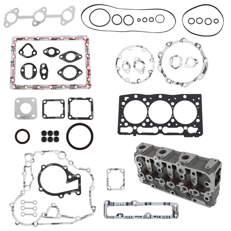 DURAFORCE Complete Cylinder Head w/ Valves Gasket Kit For Kubota D1305 B2620 RTV1100