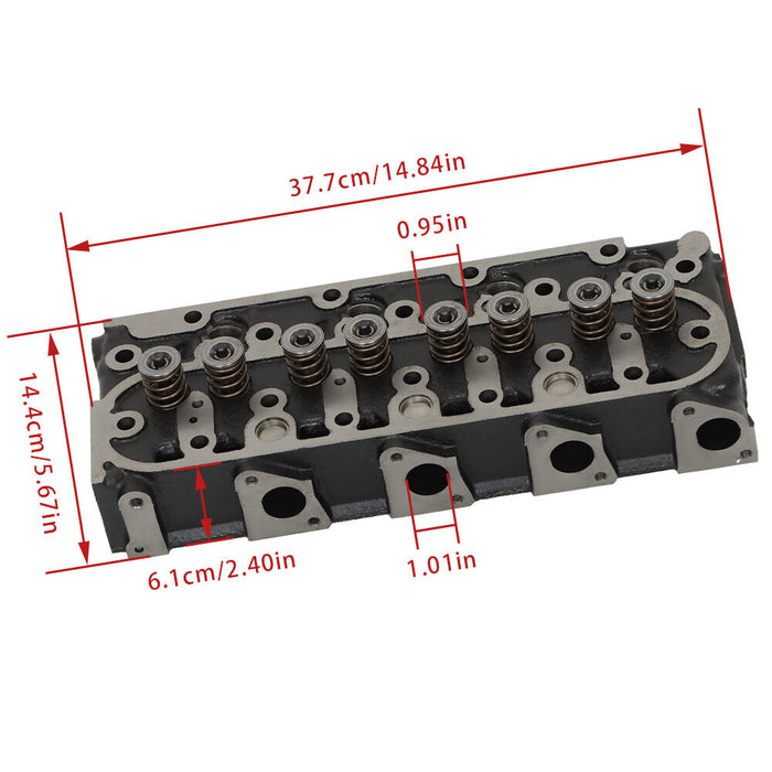 DURAFORCE 1× Complete Cylinder Head Assy+Gasket Kit For Kubota V1505 V1505D Tractor