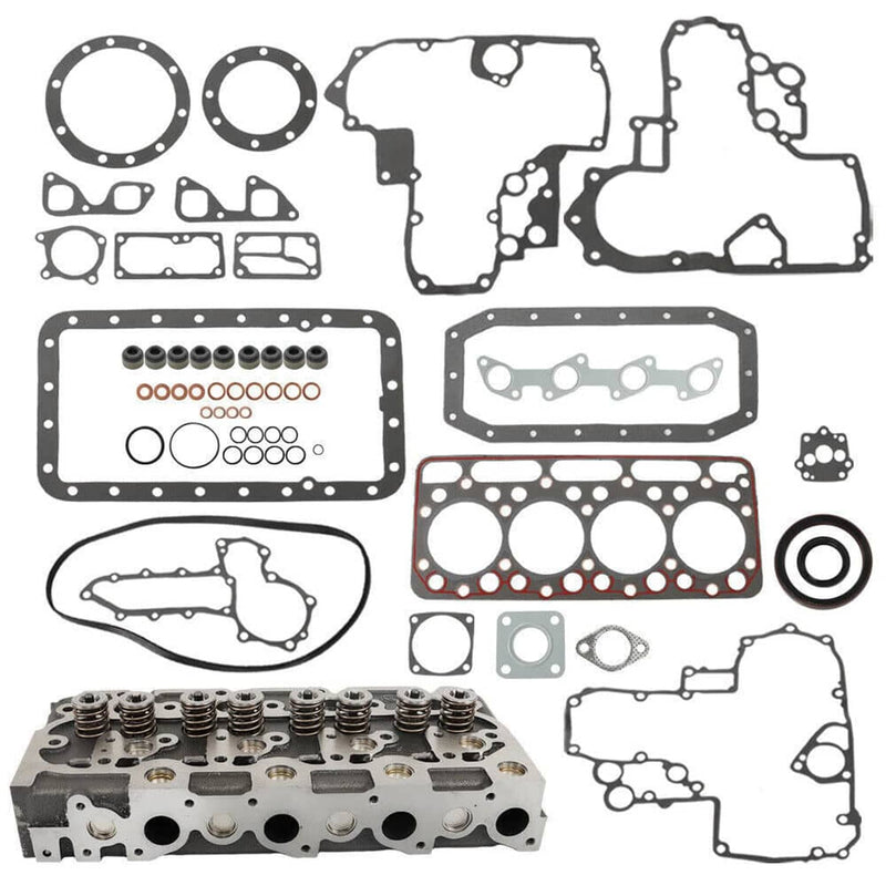 DURAFORCE Complete Cylinder Head & Gasket For Kubota V1902 Holland Skid Steer L555 L553