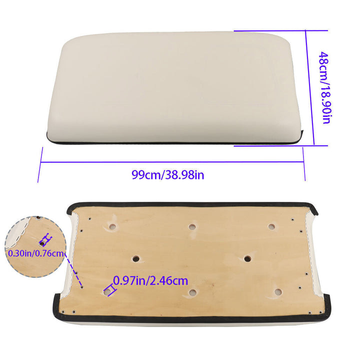 DURAFORCE 2 × White Seat Bottom Cushion Assembly For Club Car DS Golf Cart 1979-2000.5