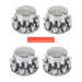DURAFORCE Rear 33mm Chrome Semi Truck Wheel Axle Covers w/ Hub Caps Lug Nuts Set of 4