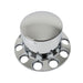DURAFORCE Rear 33mm Chrome Semi Truck Wheel Axle Covers w/ Hub Caps Lug Nuts Set of 4