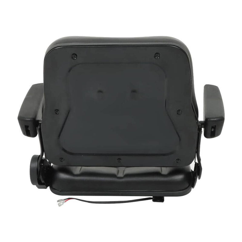 DURAFORCE Universal Forklift Seat PVC Tractor Seat Foldable W/ Armrests & Safety Switch