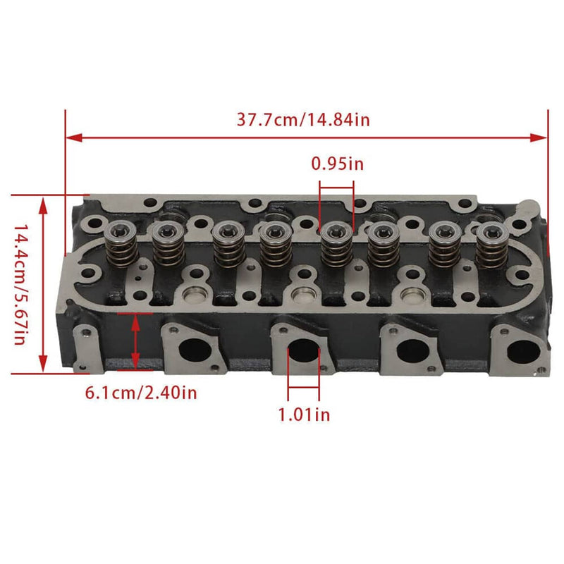 DURAFORCE New Complete Cylinder Head & Full Gasket Kit For Kubota V1505 Tractor B2910HSD