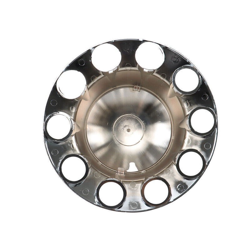 DURAFORCE Chrome Semi Truck Rear 33mm Wheel Axle Covers w/ Hub Caps Lug Nuts Set of 4