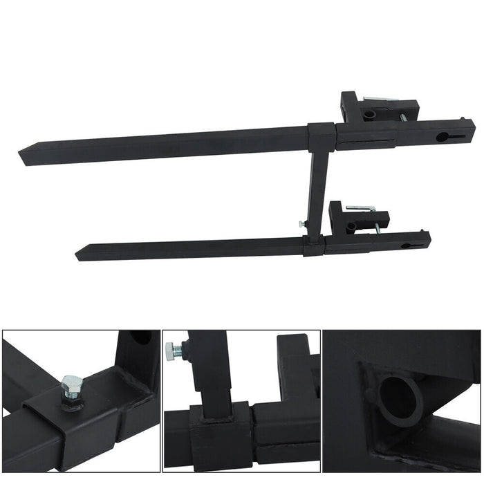 DURAFORCE 2000lbs Clamp on Pallet Forks Loader Bucket Skidsteer Tractor 60" Universal