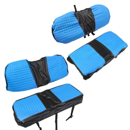 DURAFORCE Blue Front And Rear Seat Covers Set For Club Car Precedent 2004-Up Golf Carts