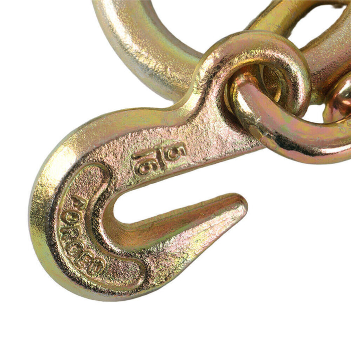 DURAFORCE 2' ft G70 Tow Chain 5/16" J-Hooks V-Chain Flatbed Truck Rollback Wrecker Carrier