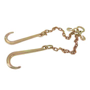 DURAFORCE 2' ft G70 Tow Chain 5/16" J-Hooks V-Chain Flatbed Truck Rollback Wrecker Carrier