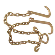 DURAFORCE 2' ft G70 Tow Chain 5/16" J-Hooks V-Chain Flatbed Truck Rollback Wrecker Carrier