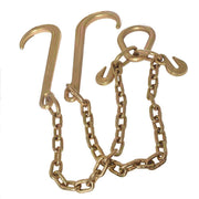 DURAFORCE 2' ft G70 Tow Chain 5/16" J-Hooks V-Chain Flatbed Truck Rollback Wrecker Carrier