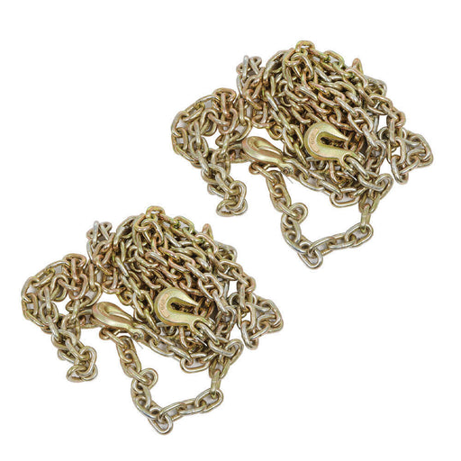 DURAFORCE 2 Pack 3/8"X20' G70 Tow Chain Tie Down Binder Chain Flatbed Truck Trailer US