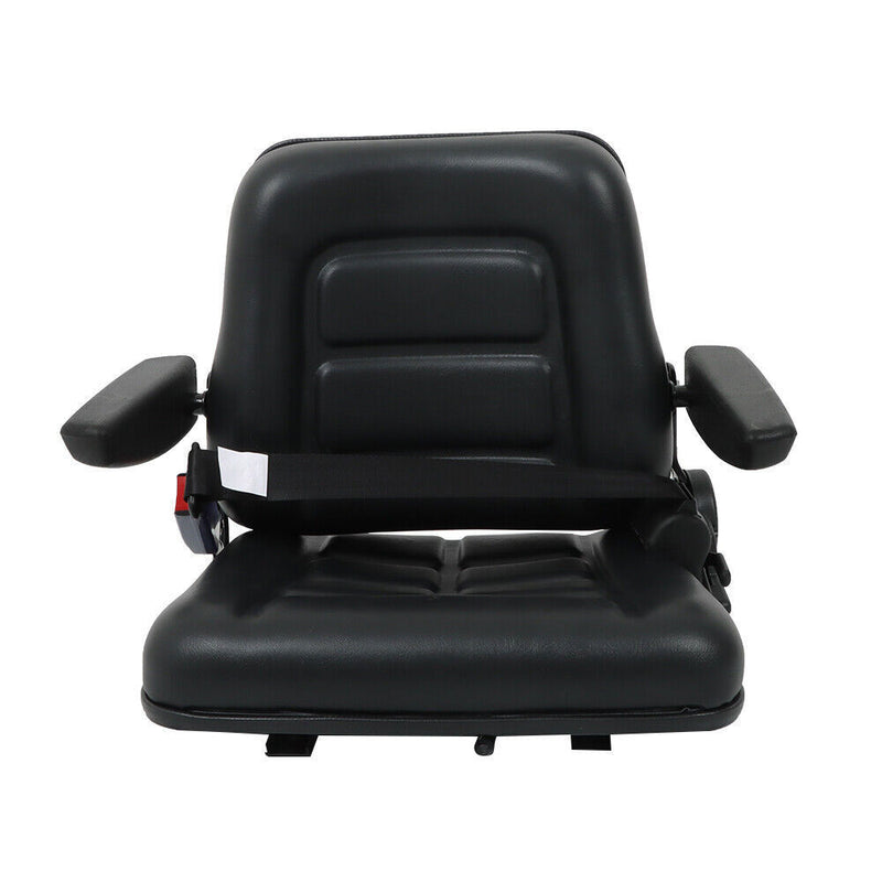 DURAFORCE Forklift Seat PVC Universal Adjustable Backrest Tractor Seat Safety Belt Armrest