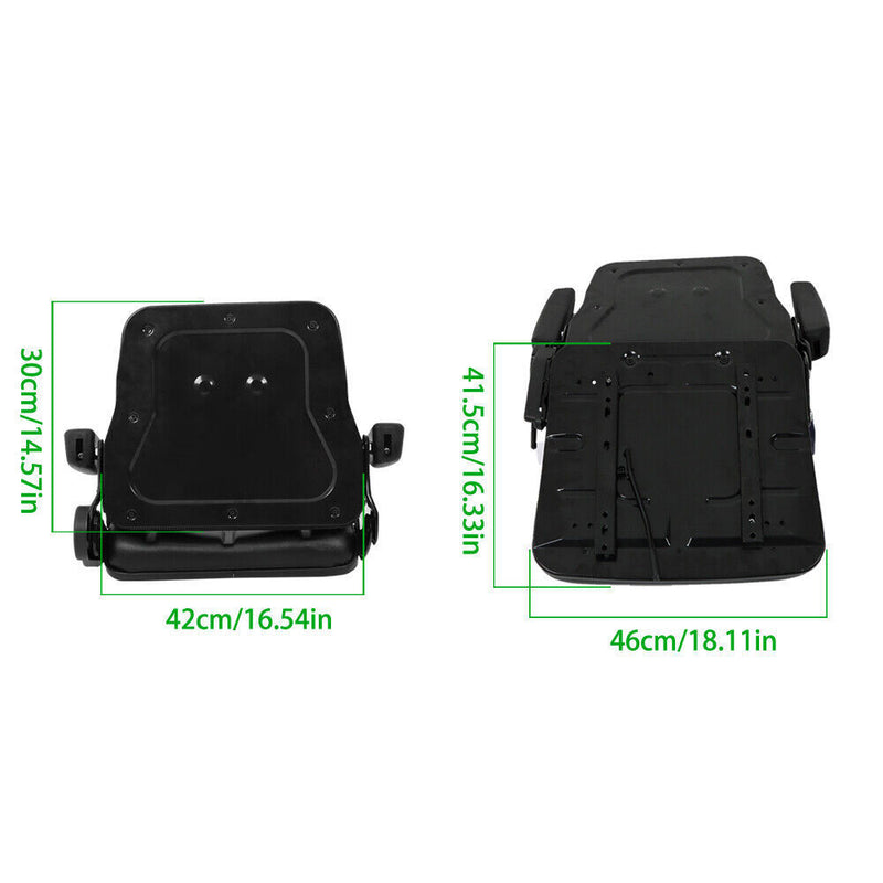 DURAFORCE Forklift Seat PVC Universal Adjustable Backrest Tractor Seat Safety Belt Armrest