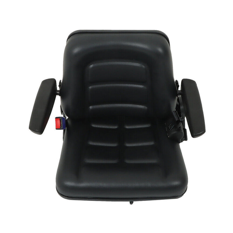 DURAFORCE Forklift Seat PVC Universal Adjustable Backrest Tractor Seat Safety Belt Armrest