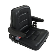 DURAFORCE Forklift Seat PVC Universal Adjustable Backrest Tractor Seat Safety Belt Armrest