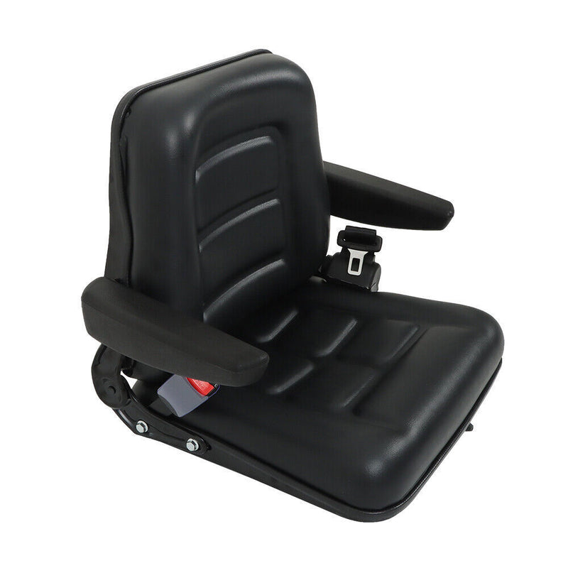 DURAFORCE Forklift Seat PVC Universal Adjustable Backrest Tractor Seat Safety Belt Armrest