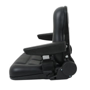 DURAFORCE Forklift Seat PVC Universal Adjustable Backrest Tractor Seat Safety Belt Armrest