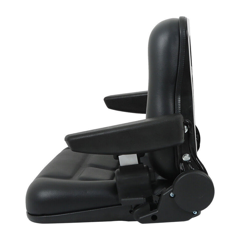 DURAFORCE Forklift Seat PVC Universal Adjustable Backrest Tractor Seat Safety Belt Armrest