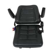 DURAFORCE Forklift Seat PVC Universal Adjustable Backrest Tractor Seat Safety Belt Armrest