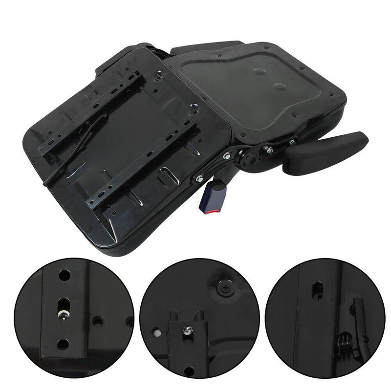 DURAFORCE Forklift Seat PVC Universal Adjustable Backrest Tractor Seat Safety Belt Armrest