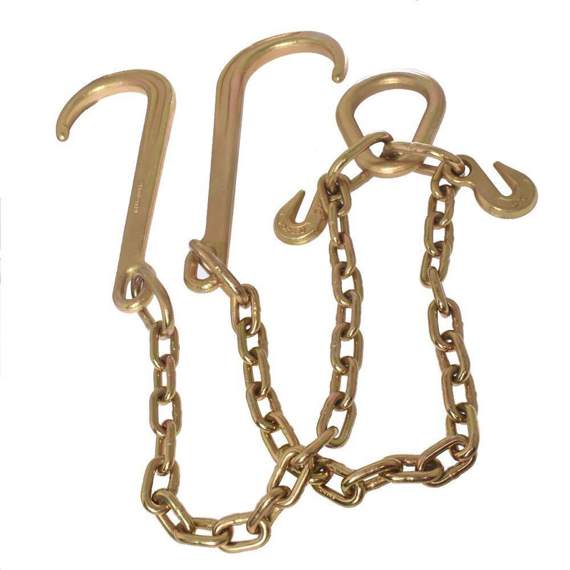 DURAFORCE 15" Large G70 V-chain J Hooks 2' Flatbed Tow Truck Rollback Wrecker Carrier