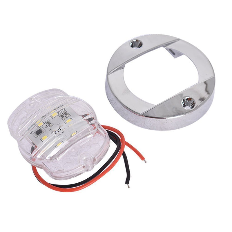 DURAFORCE 4Pcs 3" Round Marine Boat LED Cabin Deck Walkway Courtesy White Stern Light