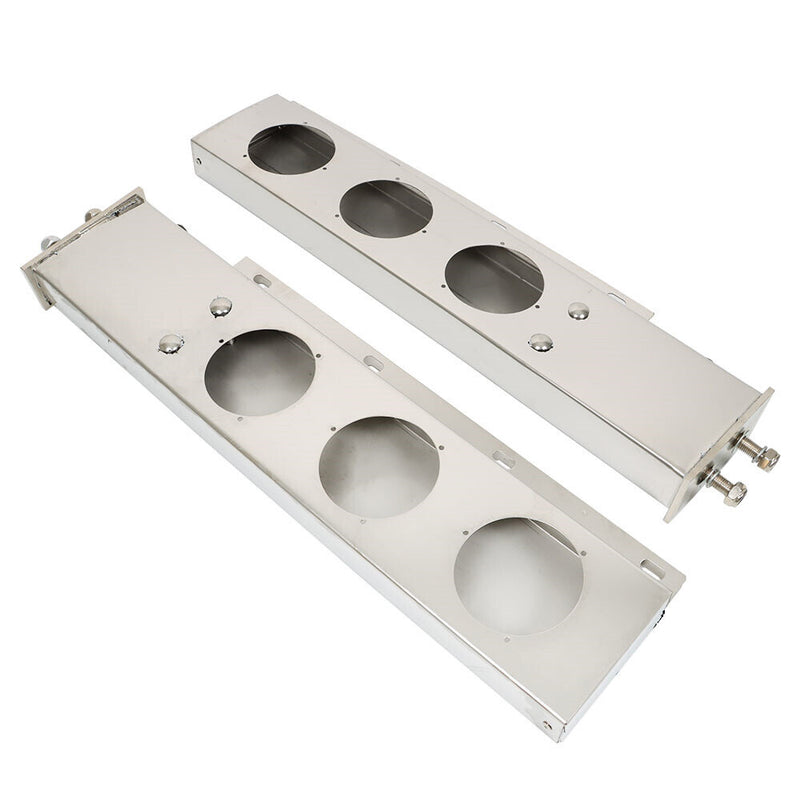 DURAFORCE 30" Stainless Steel Mud Flap Hanger w/ Light Cutouts Spring Loaded 2 1/2 Patter