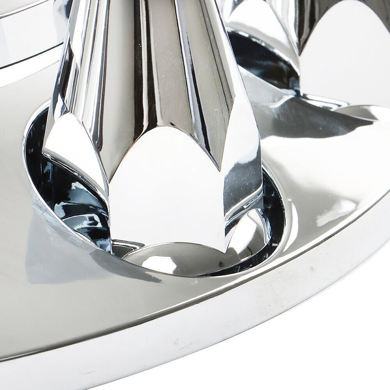 DURAFORCE Chrome Hub Cover Kit 33mm Front & Rear Semi Truck Wheel Axle Covers Spiked