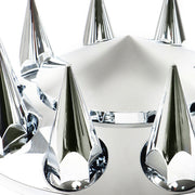 DURAFORCE Chrome Hub Cover Kit 33mm Front & Rear Semi Truck Wheel Axle Covers Spiked