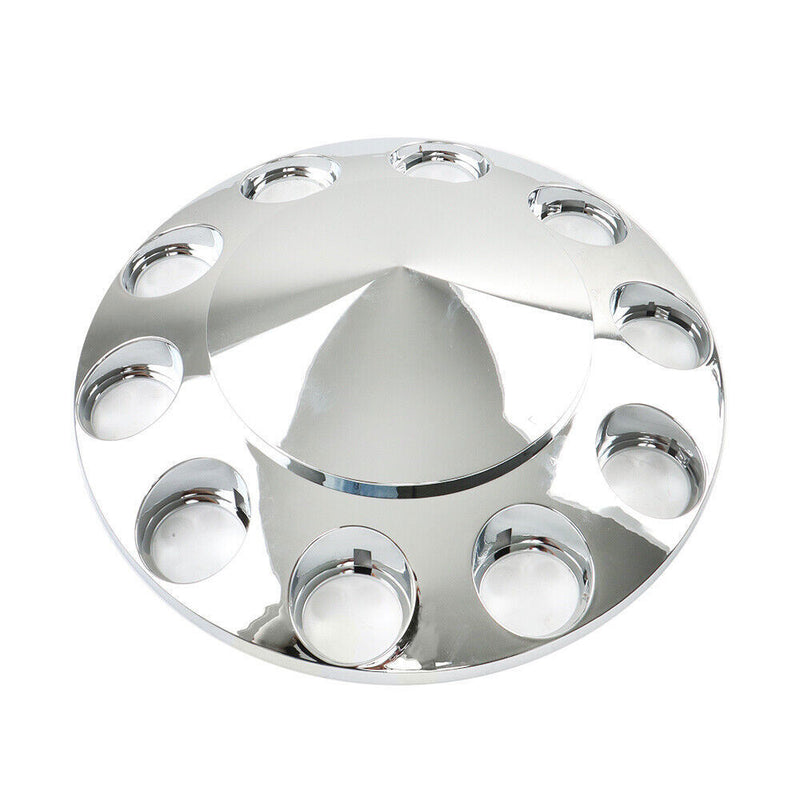 DURAFORCE Chrome Hub Cover Kit 33mm Front & Rear Semi Truck Wheel Axle Covers Spiked
