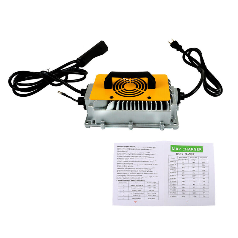 DURAFORCE 48Volt 18Amps| Battery Charger For E-Z-Go RXV Golf Carts W/ Triangular Plug IP67