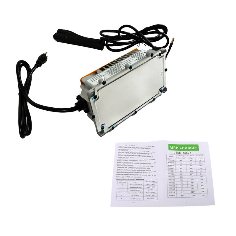 DURAFORCE 48Volt 18Amps| Battery Charger For E-Z-Go RXV Golf Carts W/ Triangular Plug IP67