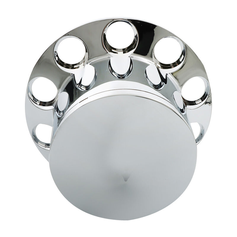 DURAFORCE For Semi Truck Wheel Axle Covers Spiked Chrome Front + Rear Hub Cover Kit 33mm