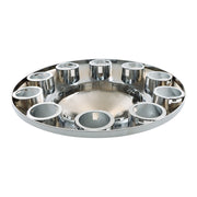 DURAFORCE For Semi Truck Wheel Axle Covers Spiked Chrome Front + Rear Hub Cover Kit 33mm