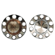 DURAFORCE For Semi Truck Wheel Axle Covers Spiked Chrome Front + Rear Hub Cover Kit 33mm