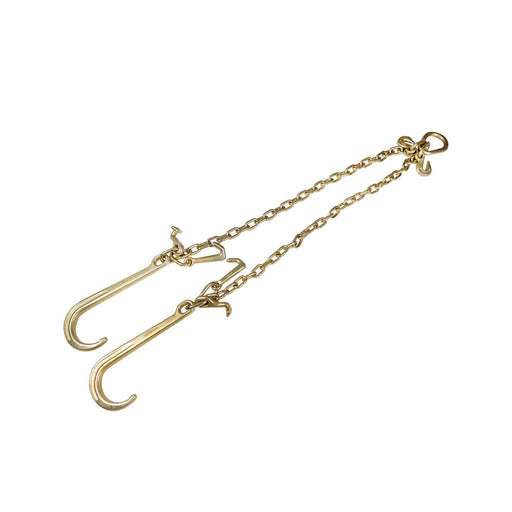 DURAFORCE 5/16" G70 V-Chain Bridle w/15" Large J Hooks,T- Hook&J-Hook w/ Grab Hooks 3' New