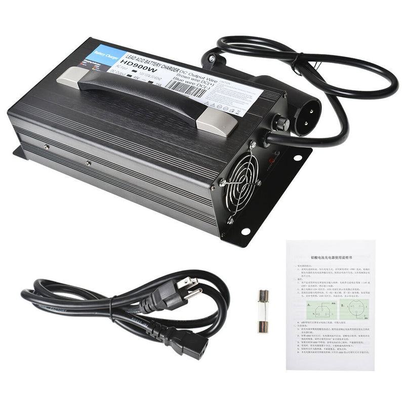 DURAFORCE Battery Charger For Club Car 48V 15 AMP Golf Cart 48 Volt Round 3 Pin Plug