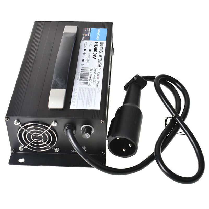 DURAFORCE Battery Charger For Club Car 48V 15 AMP Golf Cart 48 Volt Round 3 Pin Plug