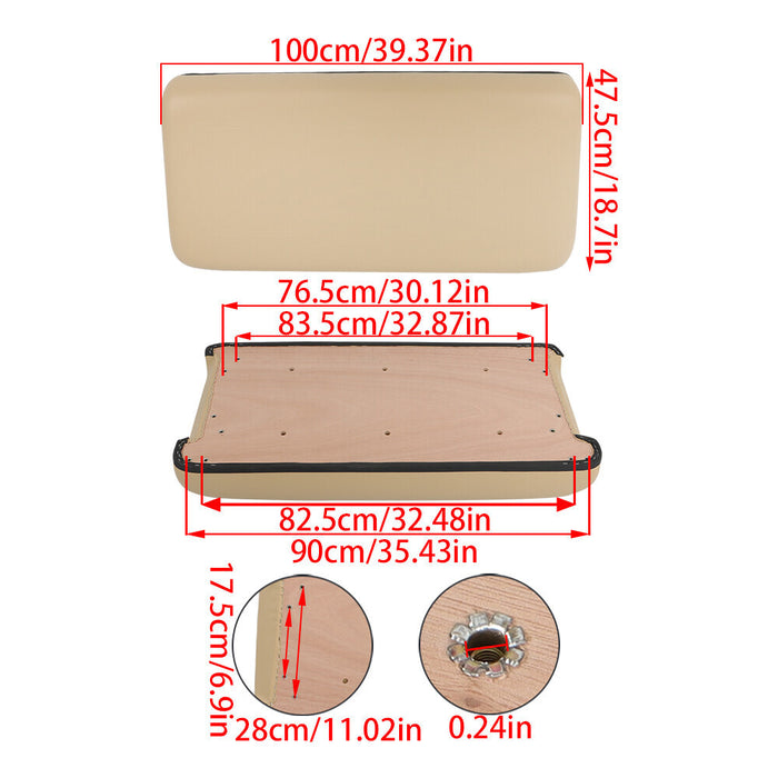 DURAFORCE 2PCS Buff Seat Bottom Assembly Set For Club Car DS Golf Cart - 1979-2000.5