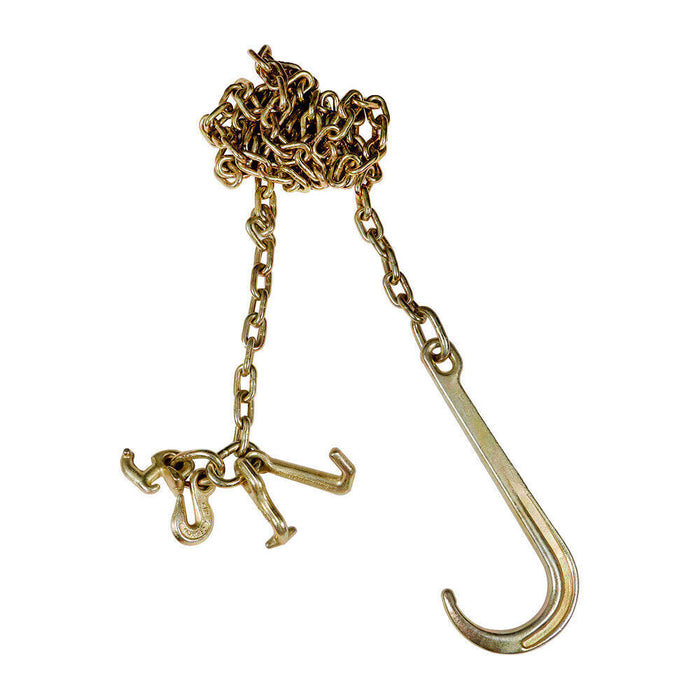 DURAFORCE 2 Pack G70 5/16''x10' Transport Tow Chain J Hook Long Shank With Grab Hook