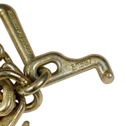DURAFORCE (2) G70 5/16''x10' Transport Tow Chain J Hook Long Shank w/ R T J&Grab Hook