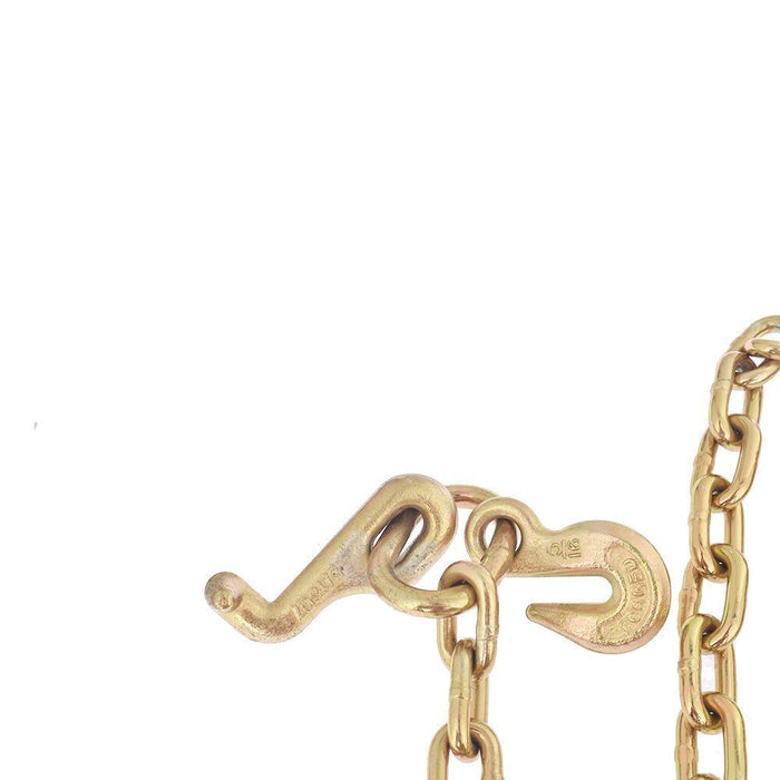 DURAFORCE Tow Chain 15" J Hook Mini J Grab Hook Welded Towing Wrecker 5/16 x 8 FT Grade 70