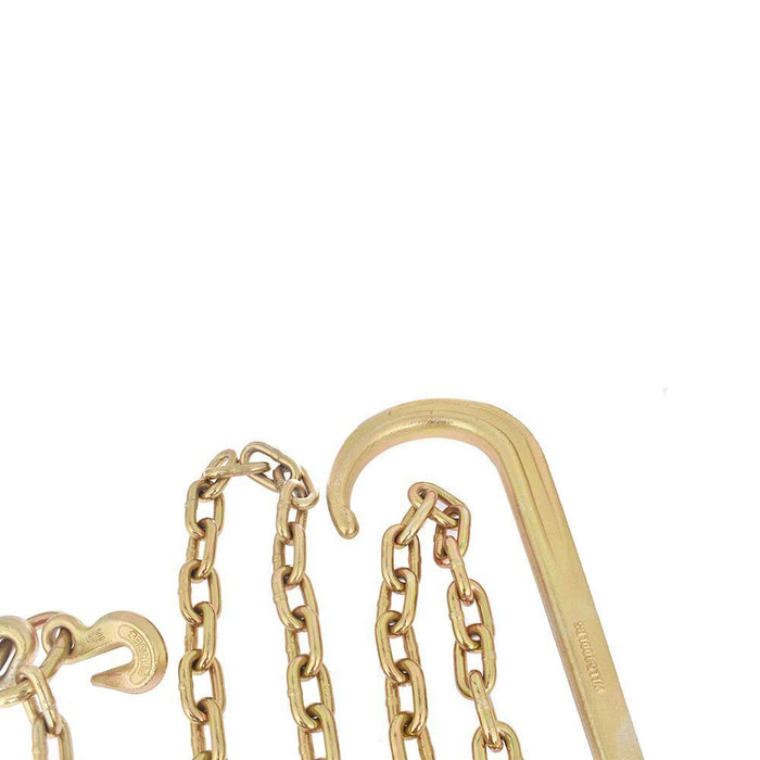 DURAFORCE Tow Chain 15" J Hook Mini J Grab Hook Welded Towing Wrecker 5/16 x 8 FT Grade 70